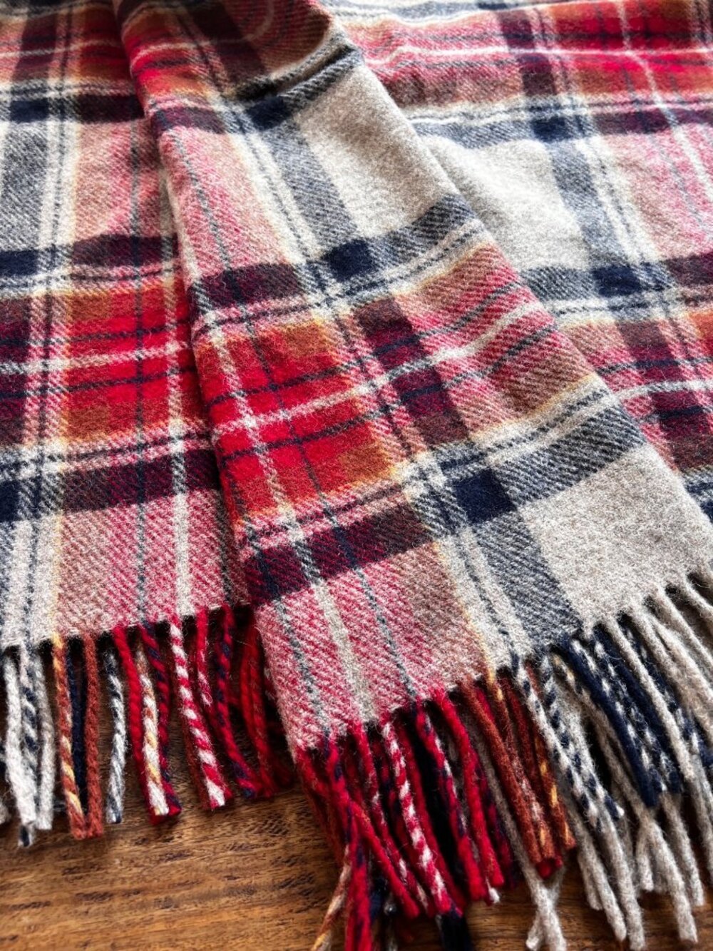 Pendleton Fall Wool Plaid Fringed Throw 55 x 60